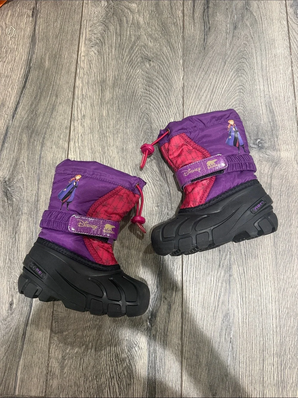 • Sorel • Frozen Kids Purple and Pink Waterproof Snow Boots 9 Girls Anna